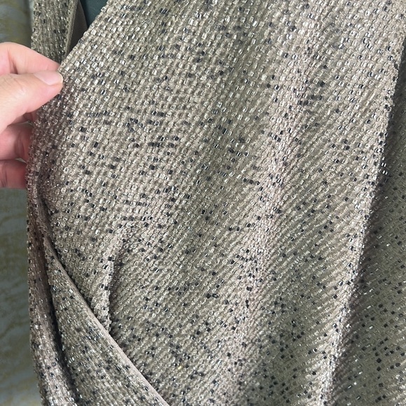 RARE Lauren RL Beaded Formal Taupe Sleeveless Holiday Sparkle Top Size M - Picture 9 of 16